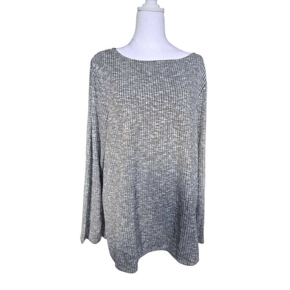 H&M Women's Size Large Grey/White Ombre Knit Shirt